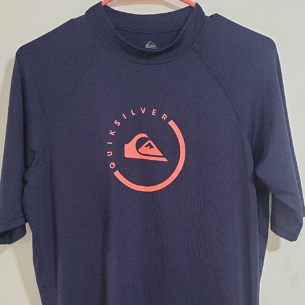 Quiksilver Dark Blue Tee with Coral Logo